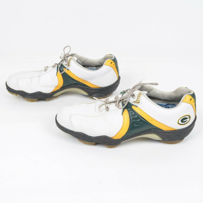FootJoy Men's 10.5M Green Bay Packers NFL Spike DryJoys Golf Shoes 53461