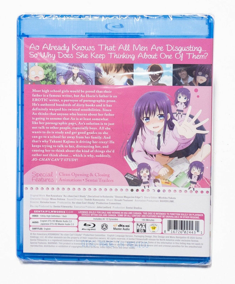 Ao-Chan Can't Study! Complete Series Blu-Ray (Factory Sealed)