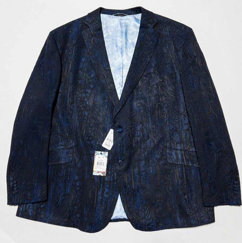 Robert Graham Men's 54 Regular Blue Black Textured Sport Coat Blazer