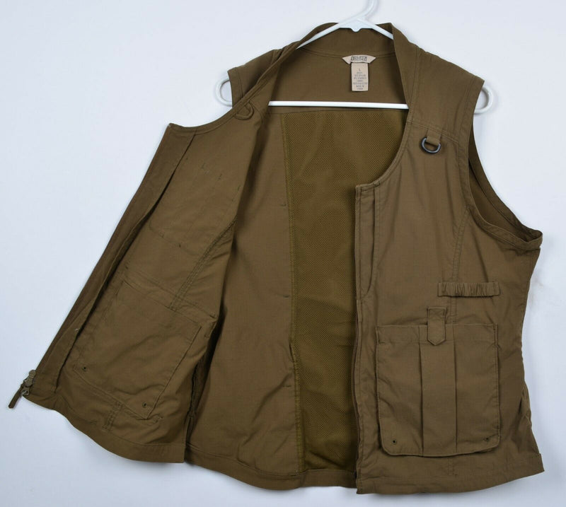 Duluth Trading Co. Women's Large Gardening Utility Brown Zip Pockets Mesh Vest