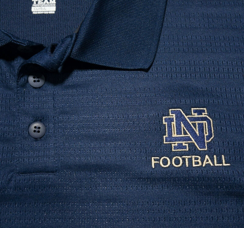 Notre Dame Football Men's XL Team Issue Adidas Fighting Irish Navy Blue Polo