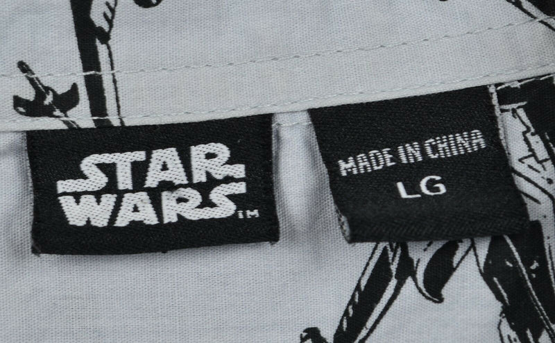 Star Wars Men's Sz Large Disney Millenium Falcon Starship Button-Front Shirt