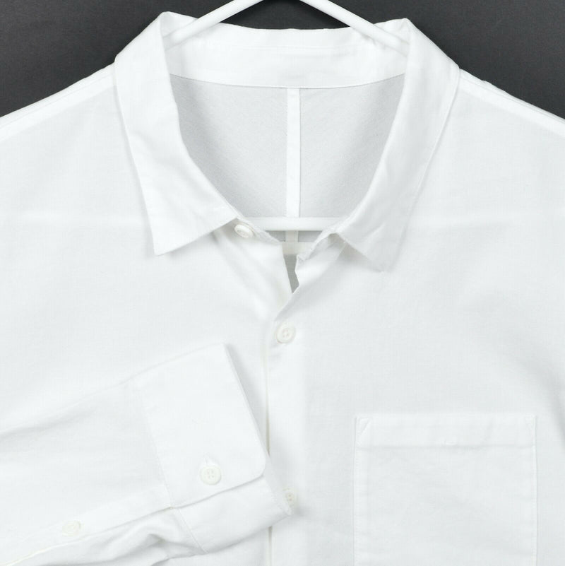 Lululemon Men's XL? Solid White Athleisure Long Sleeve Button-Down Shirt