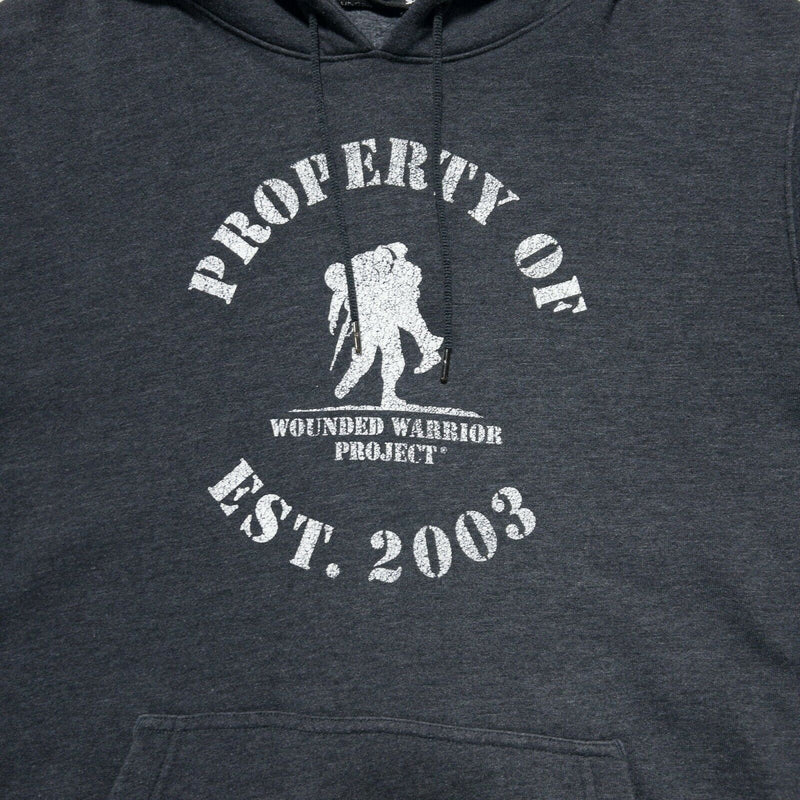 Wounded Warrior Project Men's Large Under Armour Gray Pullover Hoodie Sweatshirt