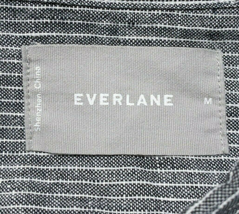 Everlane Linen Shirt Men's Medium Long Sleeve Gray Striped Button-Down
