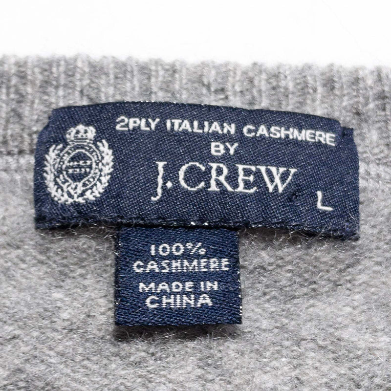 J. Crew Cashmere Sweater Men's Large Pullover Crew Neck Knit Solid Gray