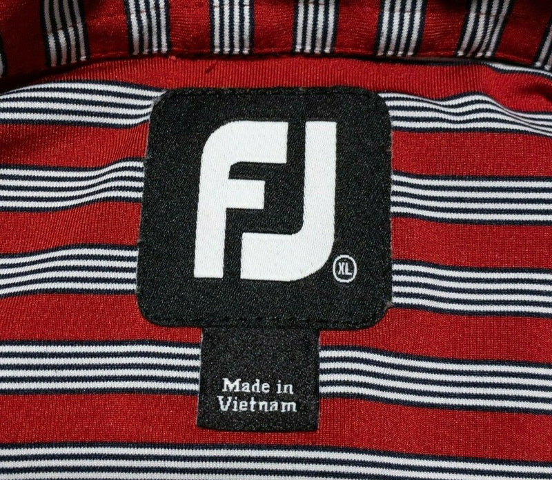 FootJoy Golf Polo XL Men's Wicking Performance Red Gray Striped Short Sleeve