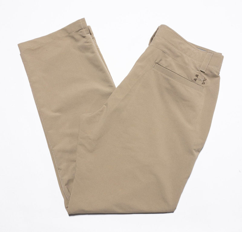 Under Armour Golf Pants Men's 34x30 Loose Fit Brown Khakis UA Golf Match Play