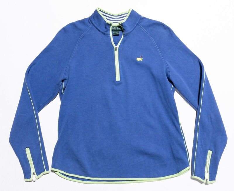 Bobby Jones Masters Women's Medium 1/4 Zip Sweatshirt Golf Blue Zip Sleeve