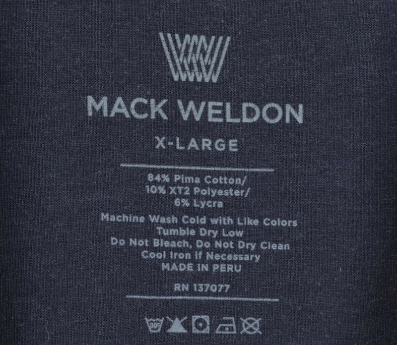 Mack Weldon Men's XL Blue Striped Cotton Modal Blend Athleisure Polo Shirt