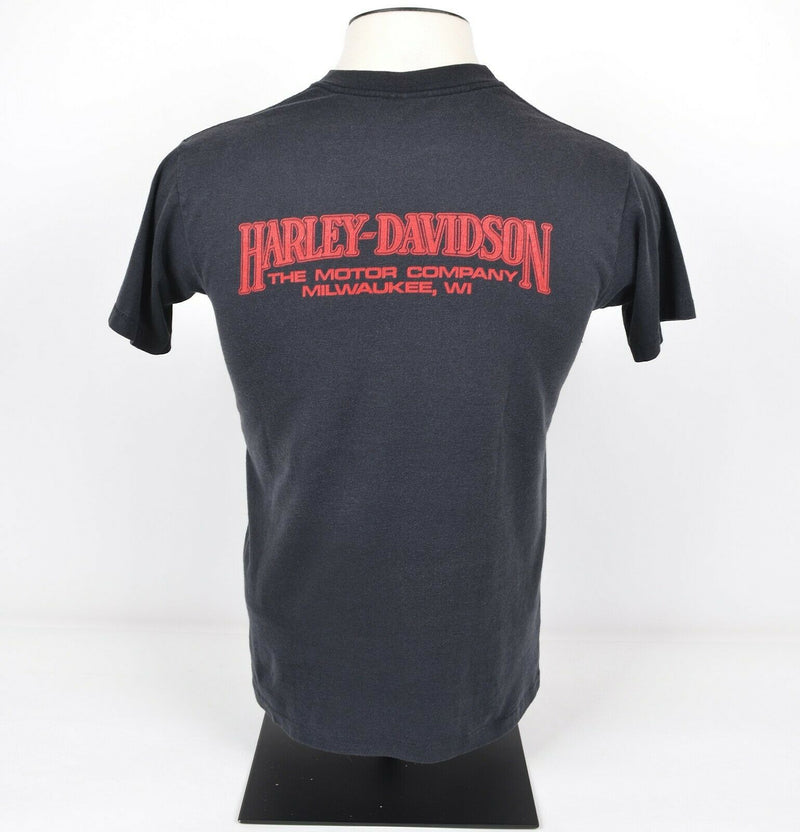 Vintage 1991 Harley-Davidson Men's Sz Medium Stateside Pride Navy Biker T-Shirt
