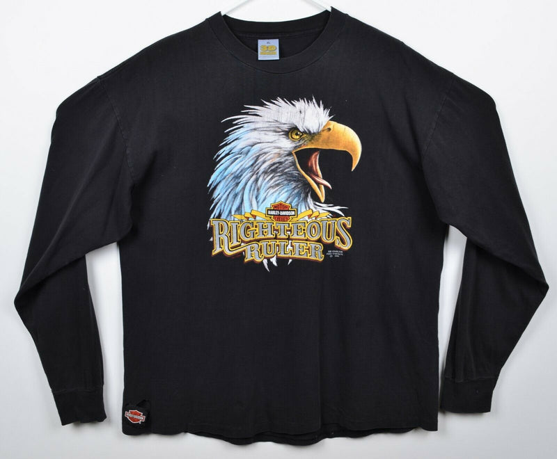 Vtg 1991 3D Emblem Men's XL Righteous Ruler Harley-Davidson Long Sleeve T-Shirt