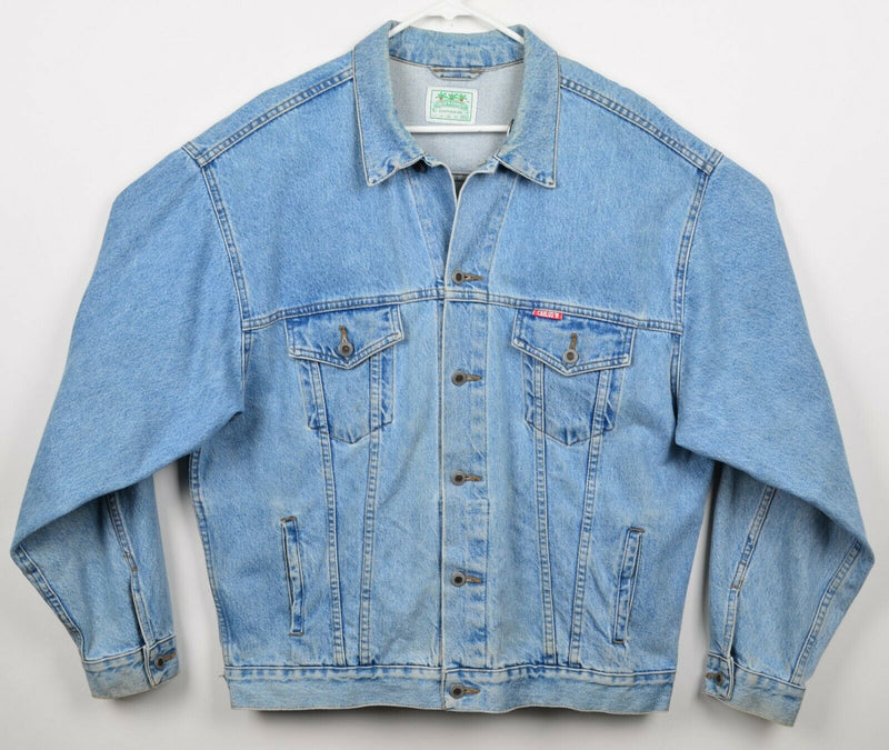 Carlos N Charlies Denim Jacket Men's XL Vintage 90s Embroidered Mexico Blue