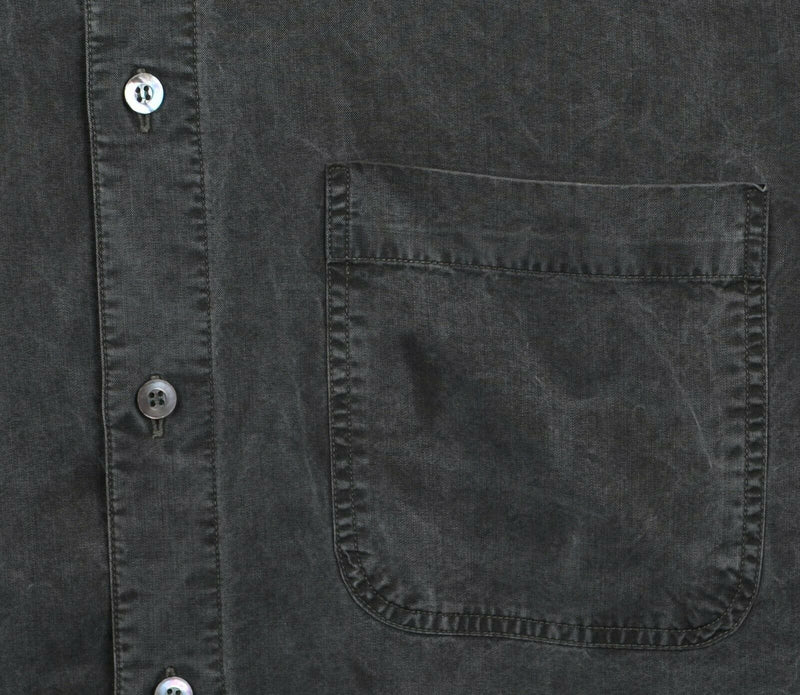 Ermenegildo Zegna Men's XL 100% Rayon Gray Italy Designer Button-Front Shirt