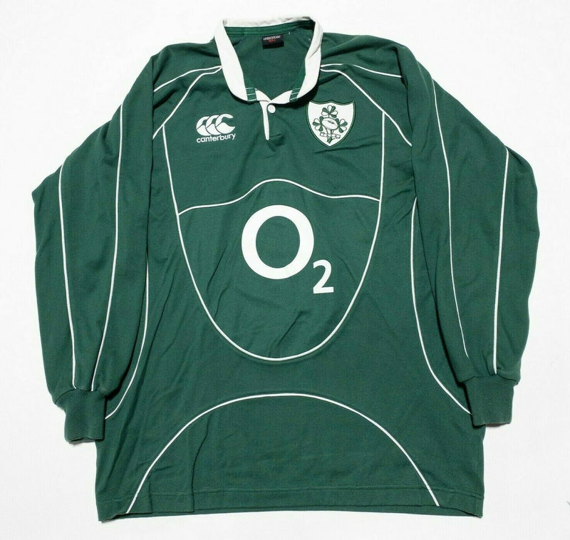 Canterbury Of New Zealand Men's Large Ireland IRFU Rugby Green Long Sleeve Polo