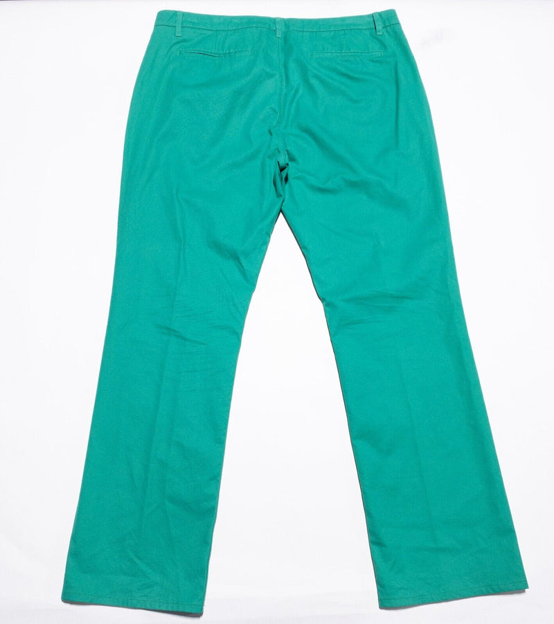 Bonobos Pants Men's 40x34 Washed Chinos Straight Leg Pleated Solid Green