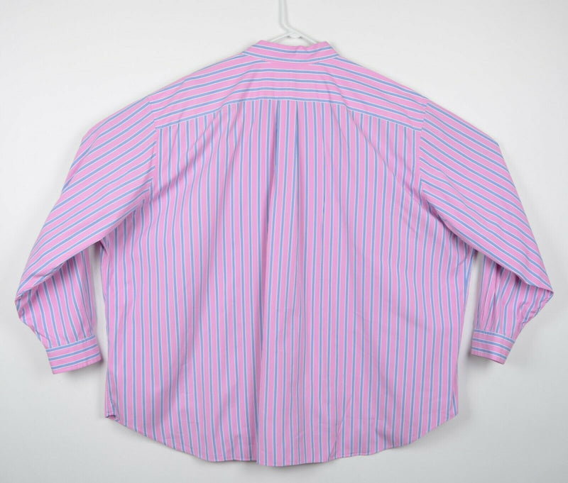 Polo Ralph Lauren Men's 4XL Classic Fit Pink Blue Striped Button-Down Shirt