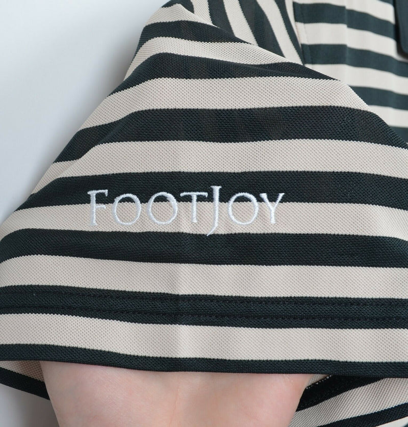 FootJoy Men Sz Large Tour Issue Titleist ProDry Pique Striped Golf Polo Shirt