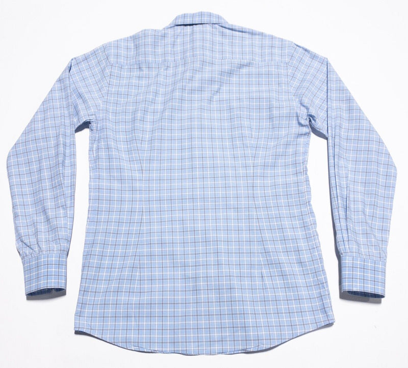 Eton Dress Shirt Men's 15.5/39 Slim Fit (Medium) Blue Plaid Long Sleeve Business