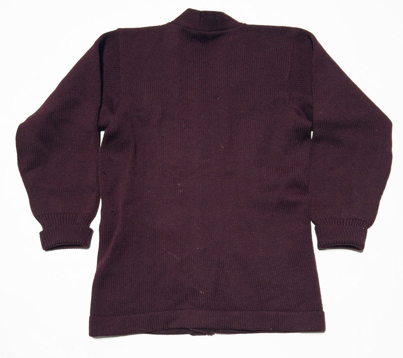 Vintage 50s Letterman Cardigan Adult S/M Sweater Maroon Inglewood Knitting Mills
