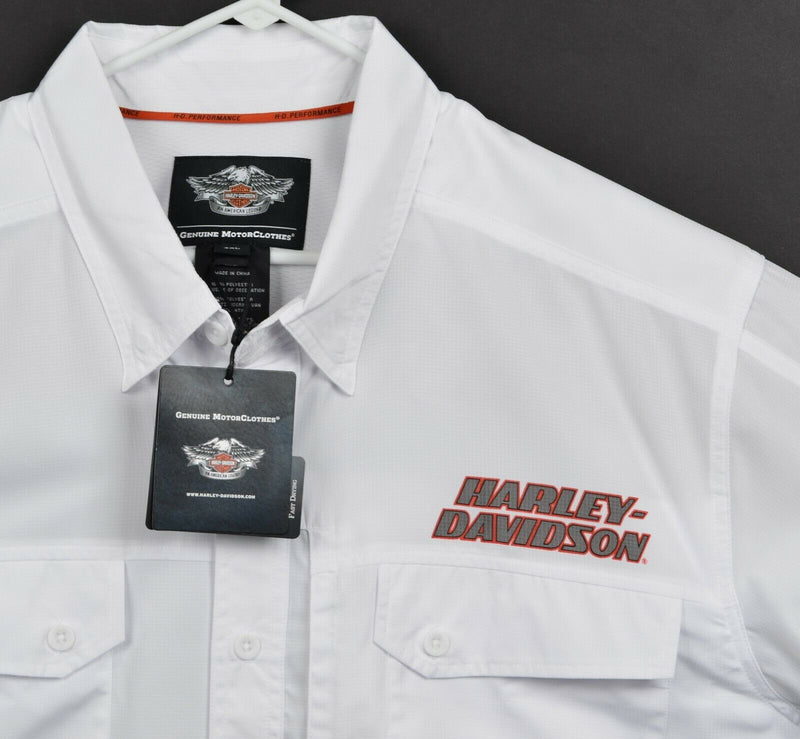 Harley-Davidson Men's 3XL Vented Performance White Garage Mechanic Biker Shirt