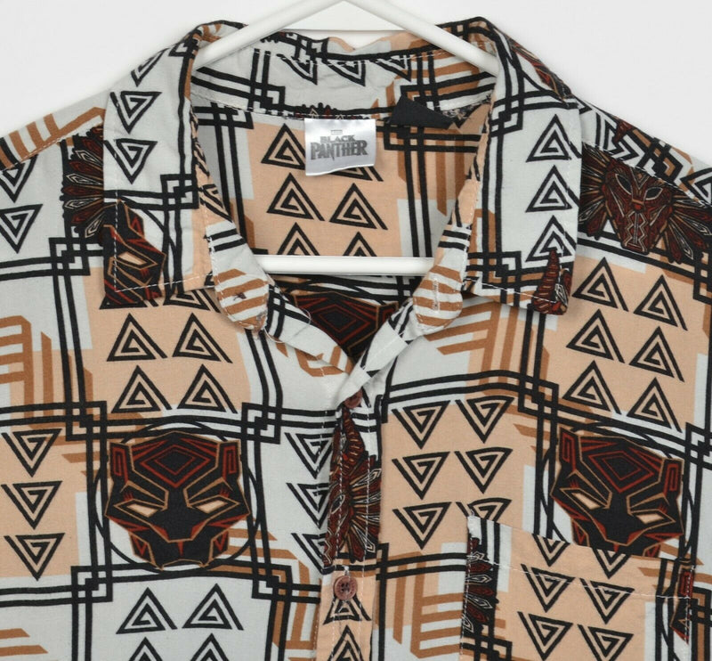 Marvel Black Panther Men's Medium Rayon Graphic Print Hawaiian Shirt