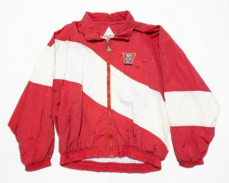 Wisconsin Badgers Vintage 90s Windbreaker Jacket Red White Striped Men's XL