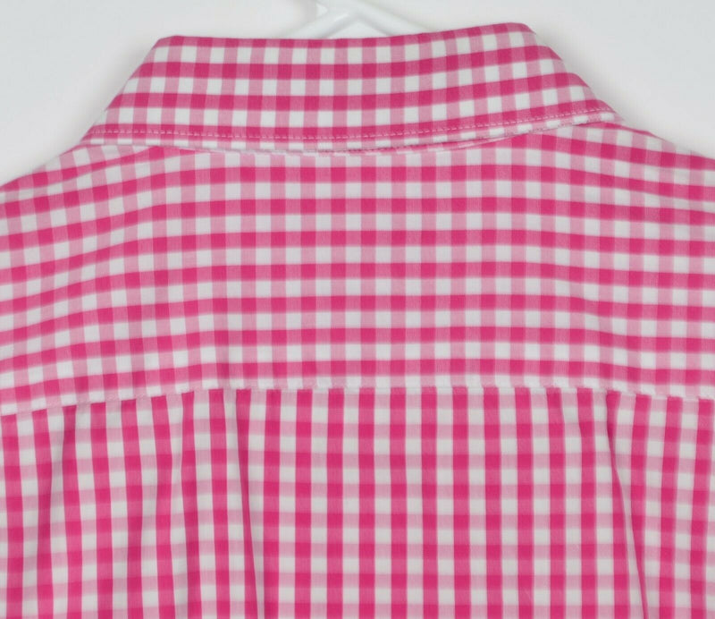 Trachten Oktoberfest Men's Sz Medium Slim Pink Gingham Check Munich Shirt