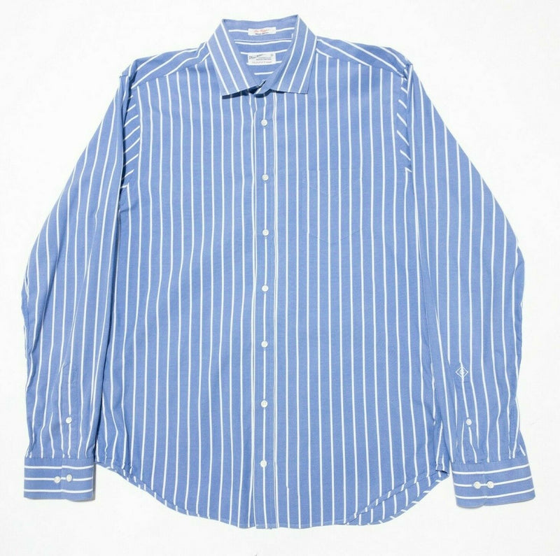 GANT The Hugger Dreamy Oxford Shirt Blue Striped Button-Front Men's XL