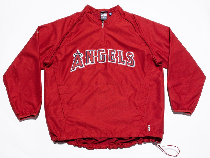 Los Angeles Angels Jacket Mens XL Majestic Pullover Windbreaker Red Baseball MLB