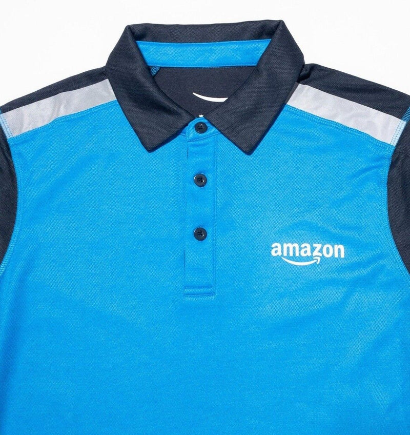 Amazon Delivery Driver Uniform Men's Small Long Sleeve Polo Shirt Blue APMLS