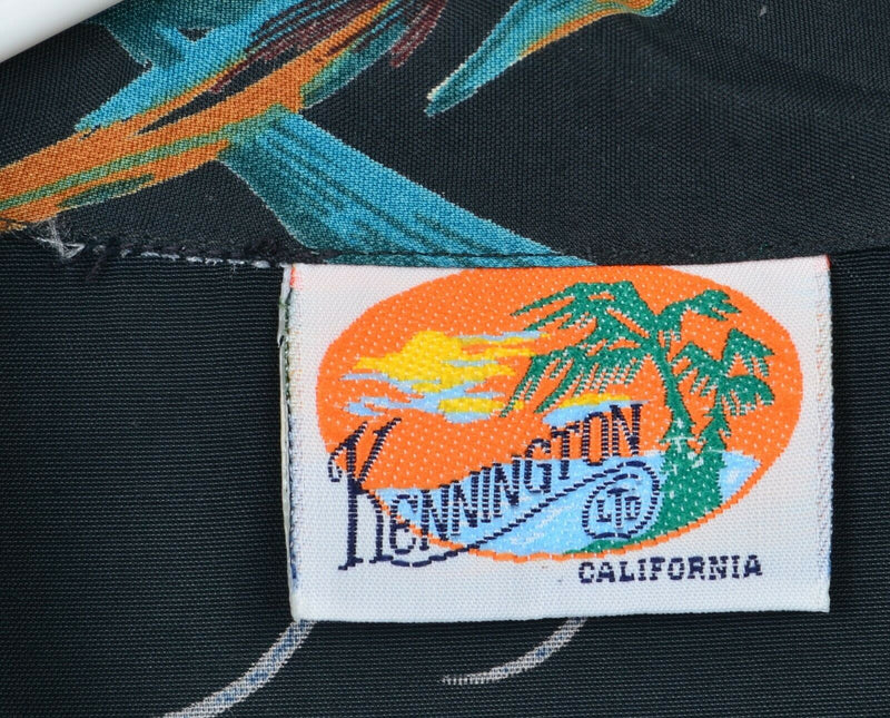 Vintage Kennington Men's Small? Tiger Eagle Graphic Floral Hawaiian Camp Shirt