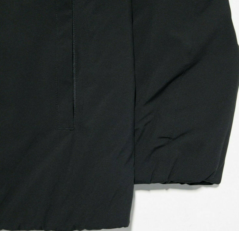 MPG Men's Large Snap-Front Solid Black Quilt-Lined Puffer Shirt Jacket