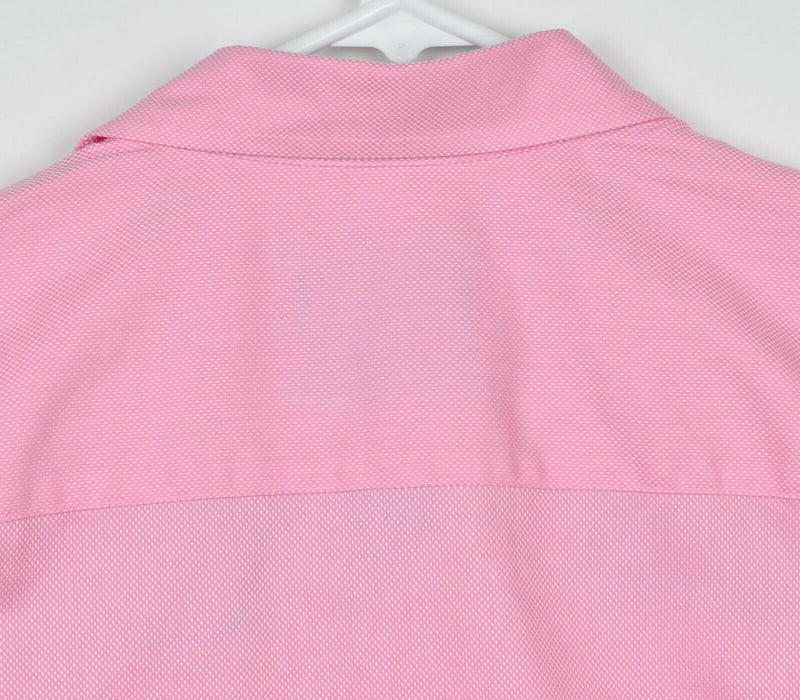 Johnston & Murphy Men's Sz Large Flip Cuff Pink Long Sleeve Dress/Casual Shirt