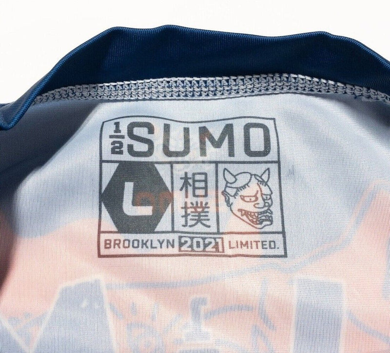Half Sumo Shirt Men's Large Rash Guard MMA Martial Arts Bushido Graphic S/S