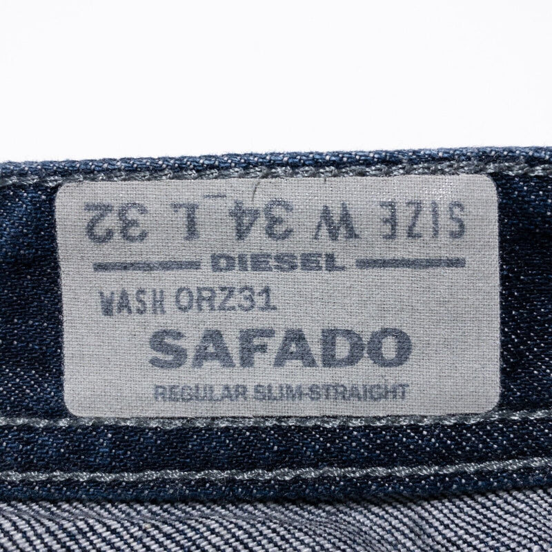 Diesel Safado Jeans Men's 34x32 Slim Straight Denim Button-Fly Made in USA