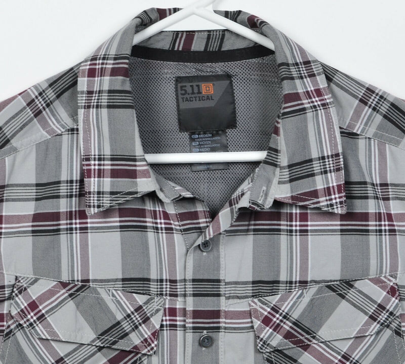 5.11 Tactical Men's Medium Snap-Front QuickDraw Gray Plaid Conceal Carry Shirt