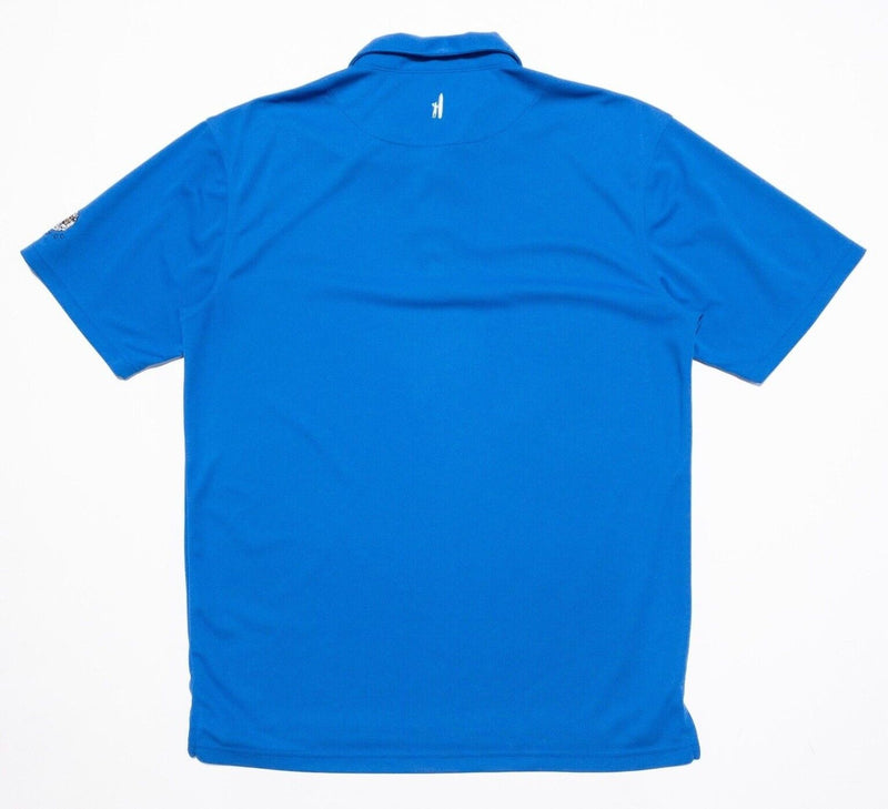 johnnie-O Prep-Formance Large Men's Polo Shirt Solid Blue Golf Wicking Big Foot