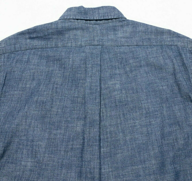 Polo Ralph Lauren Blue Chambray Denim Look Button-Down Shirt Blue Men's Medium