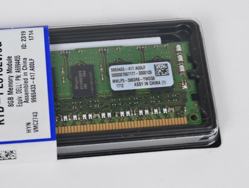 Kingston KTD-PE316LV/8G 8GB Memory Module DDR3 PC3-12800 1600Mhz 1Rx4 Memory