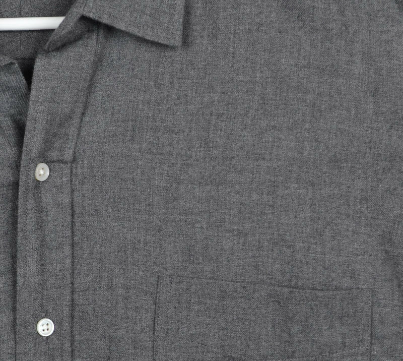 J. McLaughlin Men's Sz Large Gray Chambray Long Sleeve Flannel Shirt