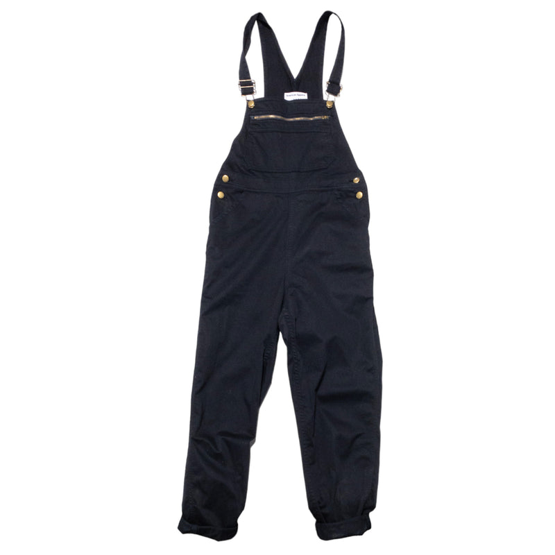 American Apparel Overalls Women's Small Jet Black Pockets Jeans USA Made Bib