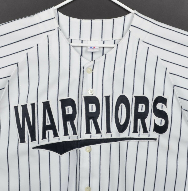 Russell Athletic Men's Sz Large Warriors Sewn Pinstripe USA Made Baseball Jersey