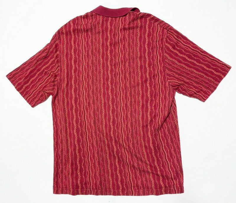 COOGI Polo Shirt 2XL Men's Red Textured 3D Knit Short Sleeve Austrlia