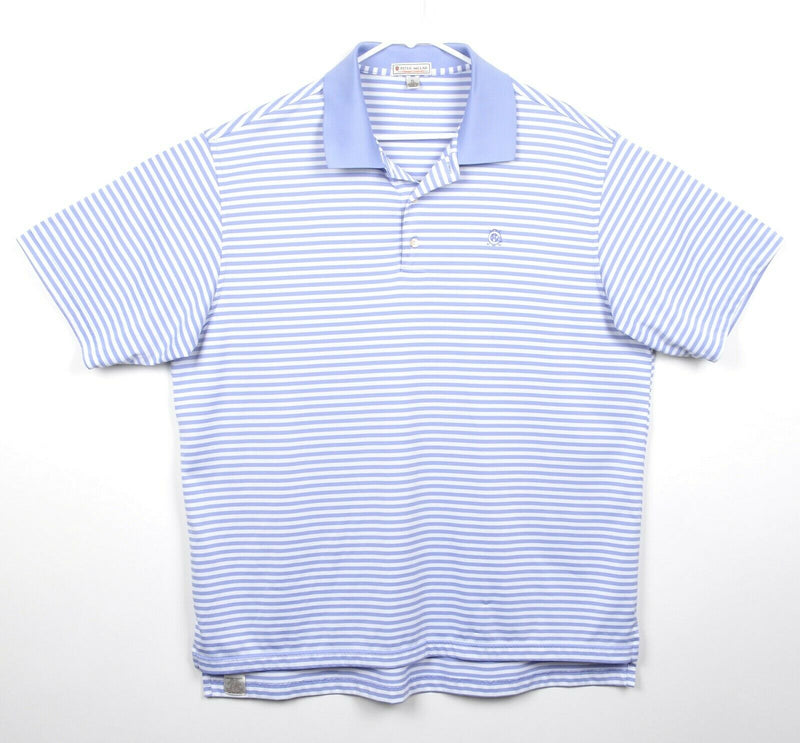Peter Millar Men's Sz XL Summer Comfort Lavender Purple Striped Golf Polo Shirt