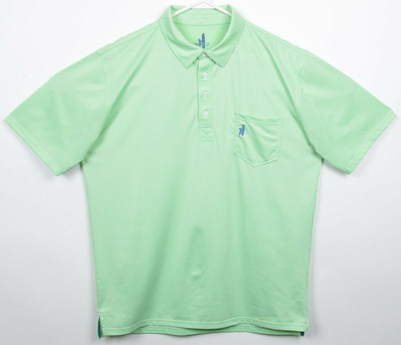 Johnnie-O Prep-Formance Men's Large Lime Green Golf Wicking Pocket Polo Shirt