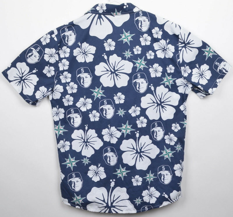 Seattle Mariners Men's XL Blue Floral Button-Front Lou-au Pinella Hawaiian Shirt
