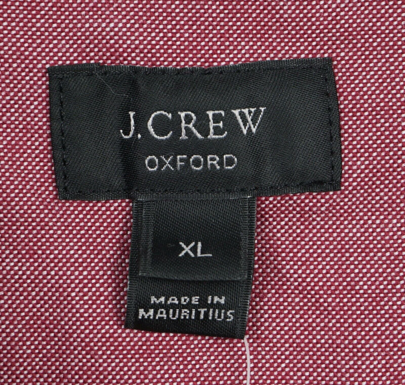J. Crew Oxford Men's XL Solid Red Vintage Oxford Tonal Cotton Button-Down Shirt