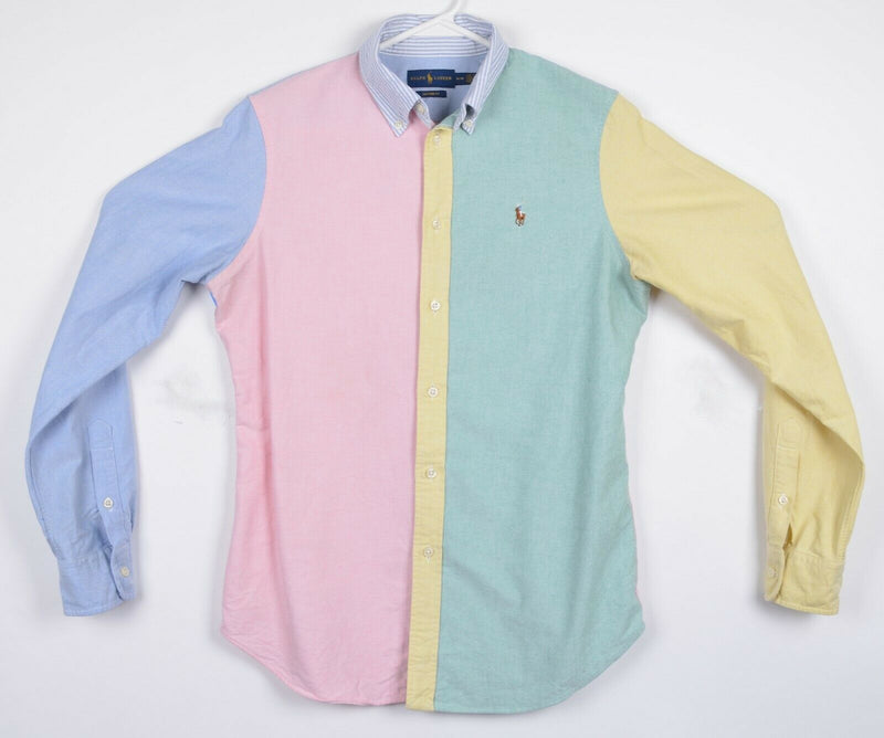 Polo Ralph Lauren Men's Medium Colorblock Pastel Oxford Button-Down Shirt