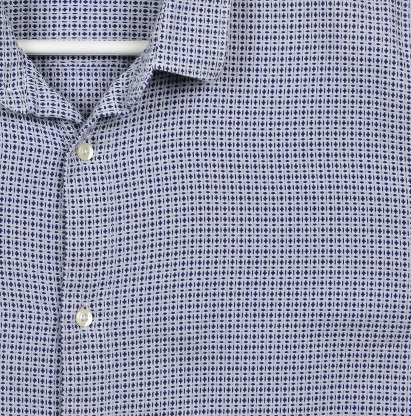 Scotch & Soda Men's Large Slim Ombre Purple Tie Dye Button-Front Shirt